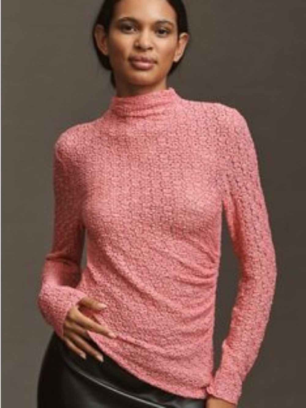 NWT By Anthropologie Smocked Lace Long Sleeve Top